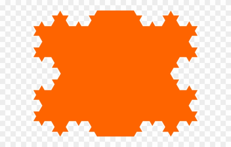 Snowflake Clipart Orange - Koch Snowflake - Png Download