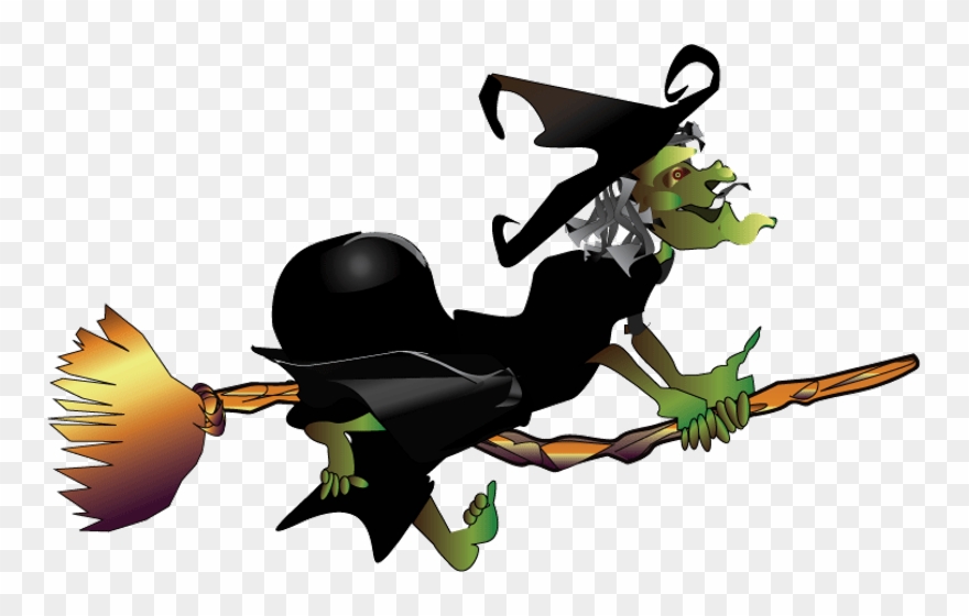Witchbroomflysolo - Witch Falling Off Broom Gif Clipart