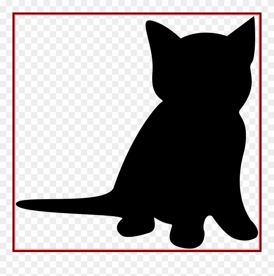 Kitten Clipart 6 Cat - Kitten Silhouette - Png Download