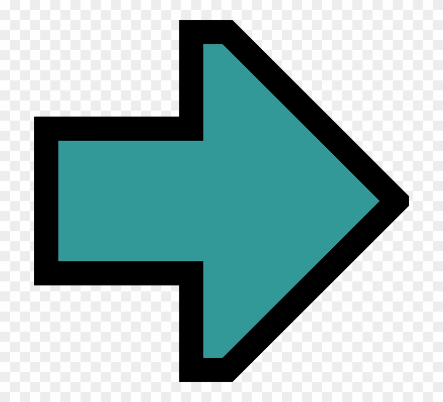 Right Arrow 5, Buy Clip Art - Teal Arrow On Black Background Graphic - Png Download