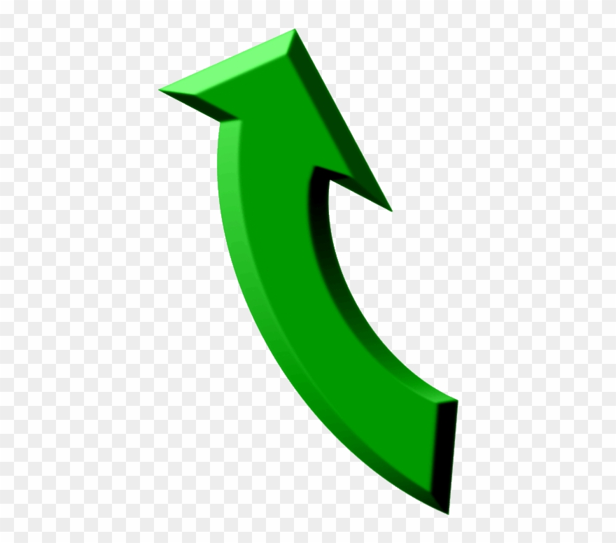 Green Curved Arrow - Green Arrows Clipart