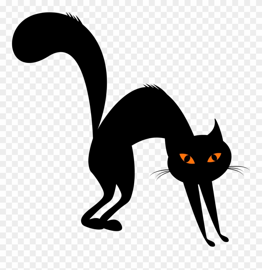 Black Cat Clipart Whisker - Halloween Cat Shirts - Png Download