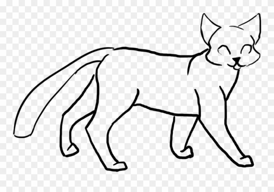 Simple Cat Cliparts - Cat Simple Drawing Transparent - Png Download