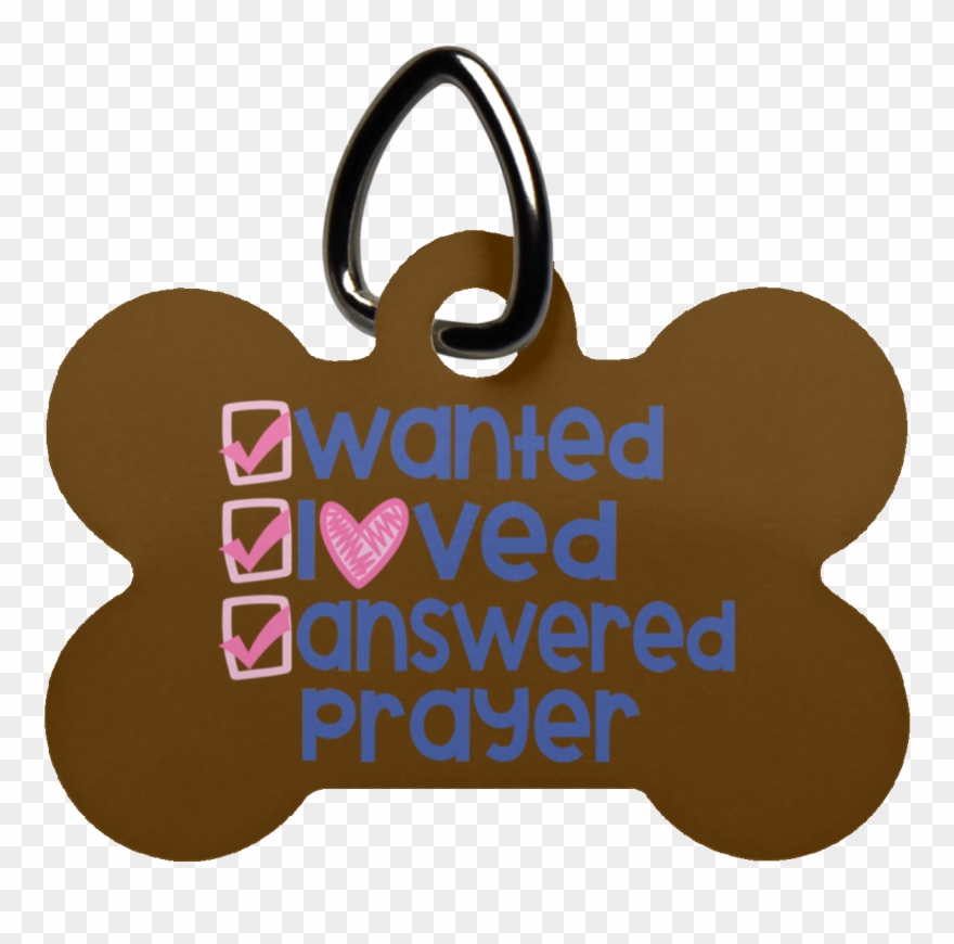 Wanted Loved Answered Prayer Dog Bone Pet Tag- Pets - Red Circle Clipart