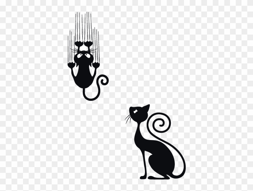 Black Cat Clipart Cat Scratch - Black Cats Style - Png Download
