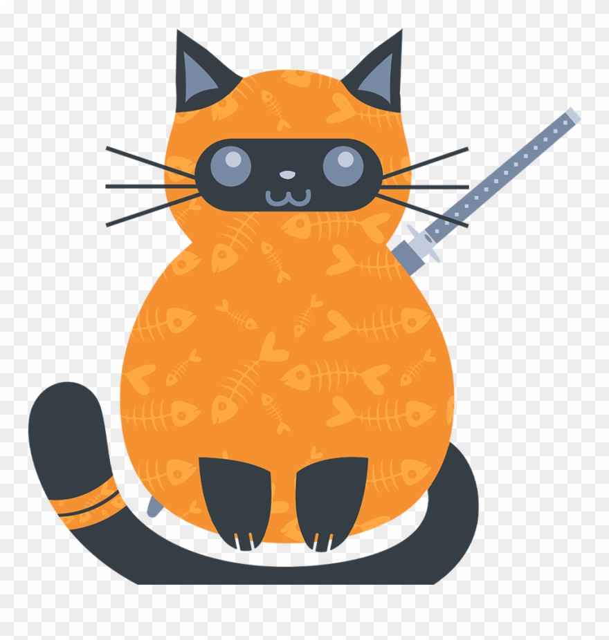 Fat Cat Ninja - Fat Cat Ninja - Game For Cats Clipart