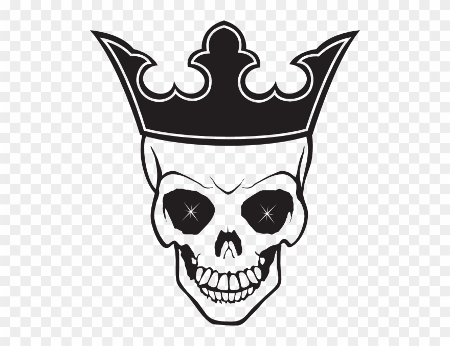 Skull And Crown Tattoo Transparent Png - Skull With Crown Clipart