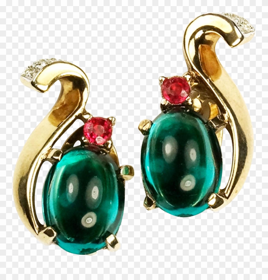 Trifari 'alfred Philippe' Sterling Emerald Cabochon - Emerald Clipart