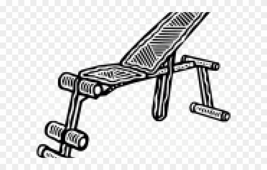 Exercise Bench Clipart - Line Art - Png Download