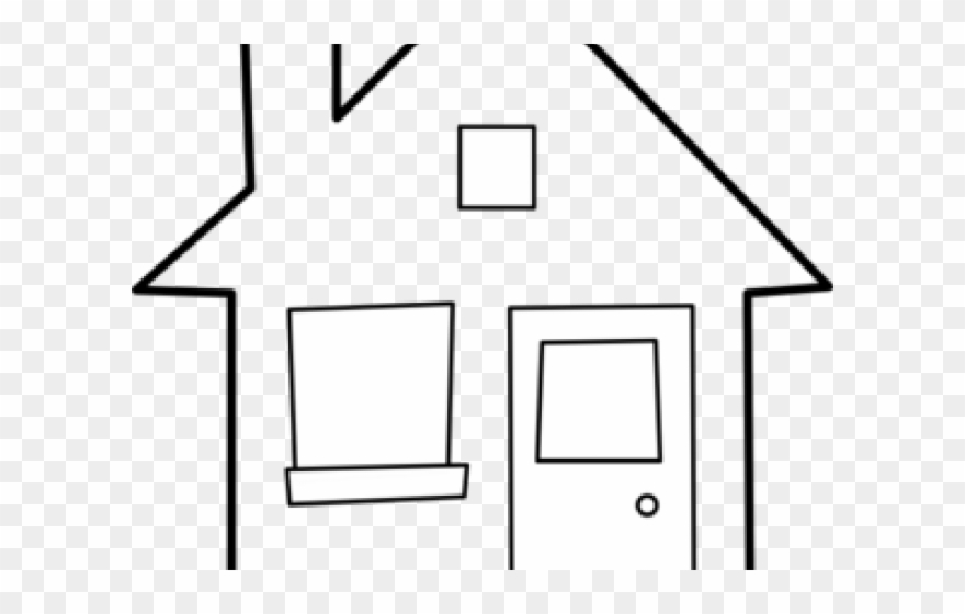 Home Clipart Maison - Line Art - Png Download