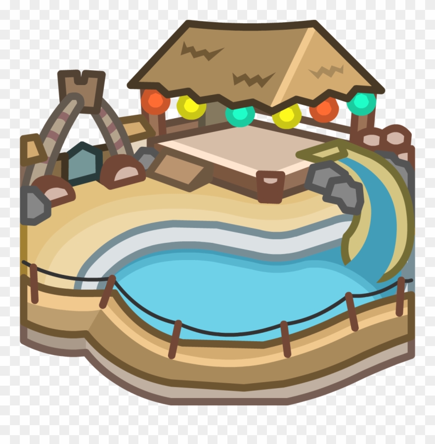 Fort Clipart Club Penguin - Iglu Club Penguin Luau - Png Download