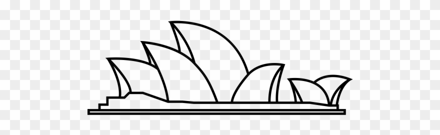 Sydney Opera House Clipart Silhouette - Sydney Opera House Line Art - Png Download