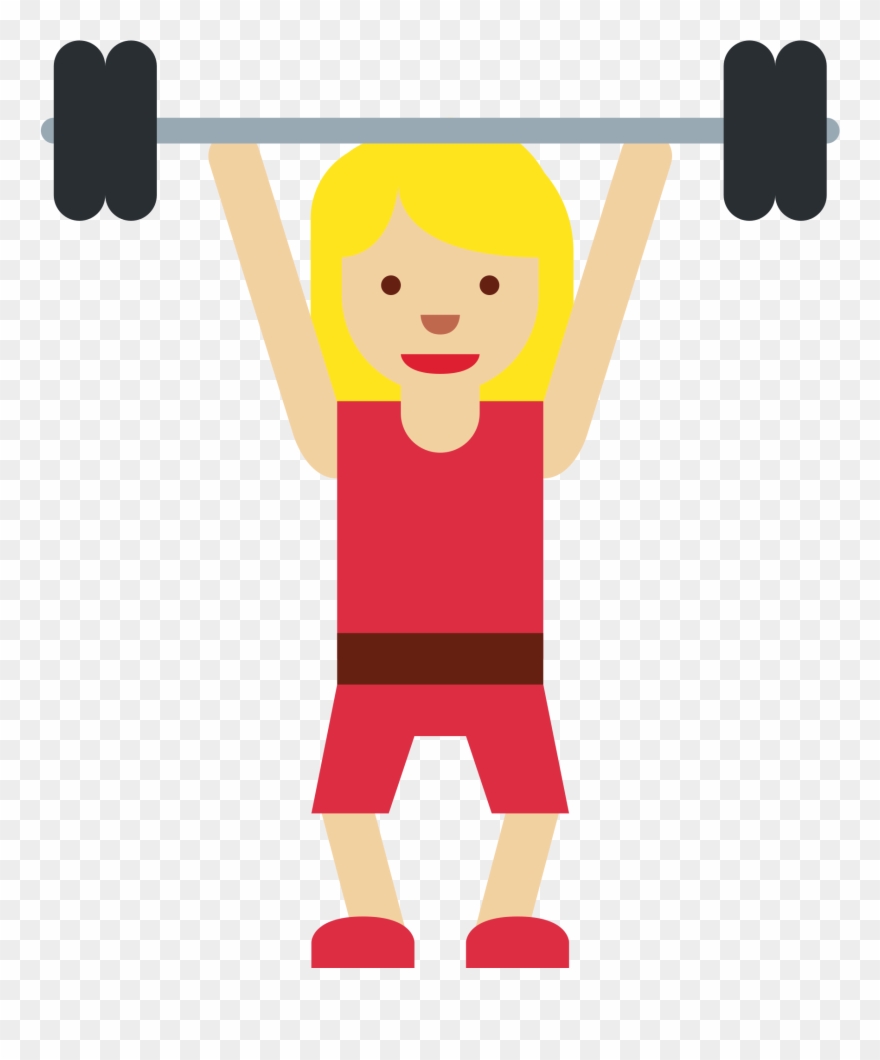 Weight Lifting Clipart 17, Buy Clip Art - Women Weight Lifting Emoji - Png Download