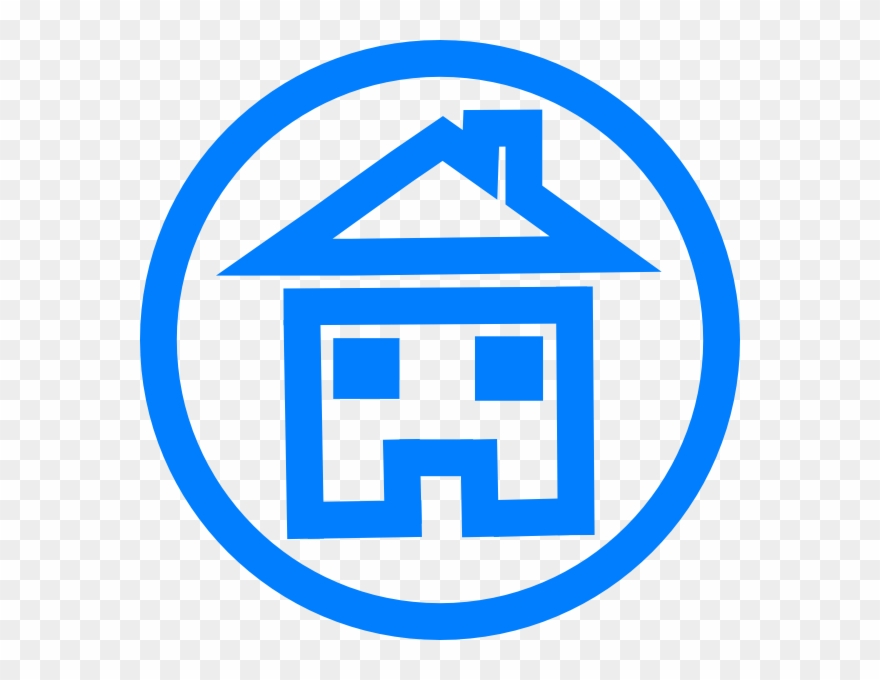 House In Blue Circle Clipart
