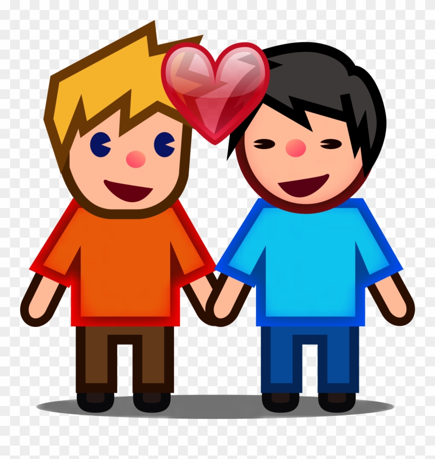 Cartoon Holding Hands 15, Buy Clip Art - Pareja Emojis De Whatsapp - Png Download