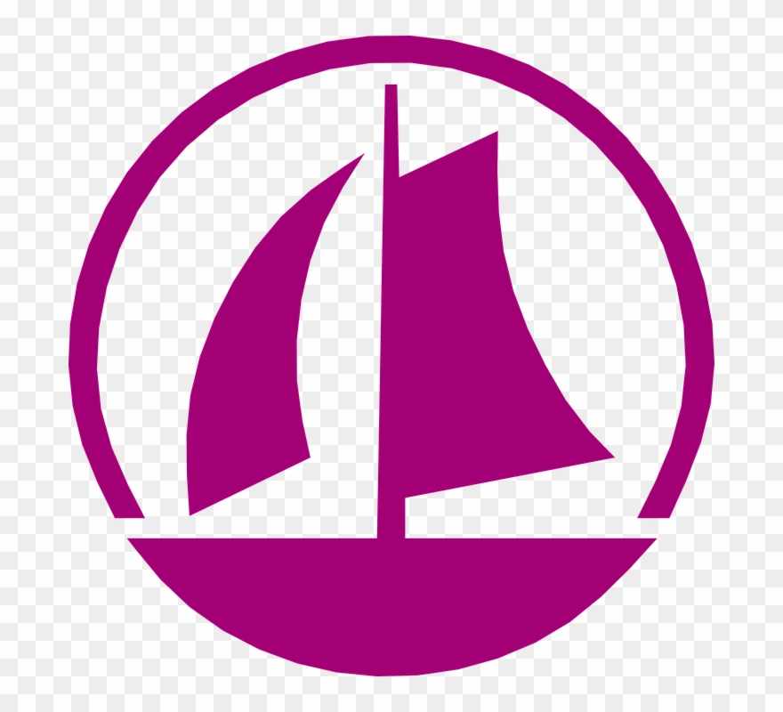 Sailboat Clipart Pink Boat - Marina Symbol - Png Download