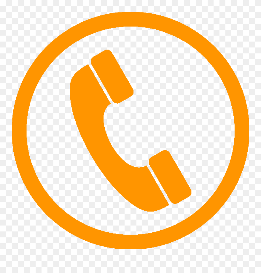 Orange Phone Icon Vector Clipart
