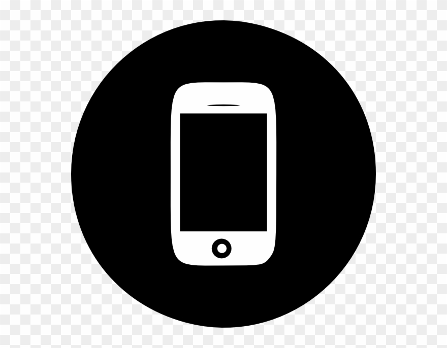 Mobile Phone Icon Black And White Download - Mobile Phone Icon Round Clipart