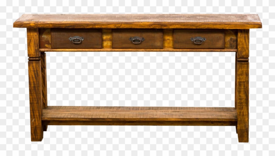 Farmhouse Reclaimed Wood Console Table Clipart