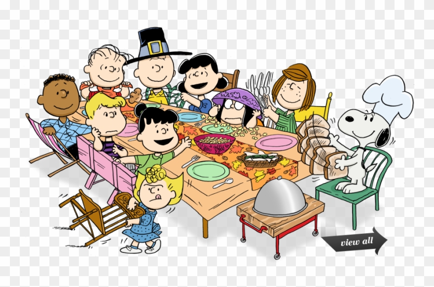 Happy Thanksgiving, From One Happily Dysfunctional - Charlie Brown Thanksgiving Table Clipart