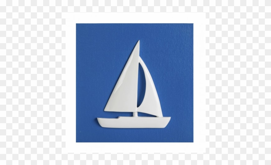 Picture Blue Sailboat - Painting Clipart