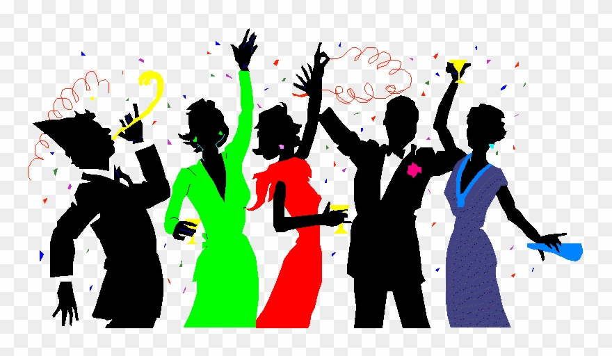 Safe Parties Bride Clip Art Silhouette Silouettes Of - Clip Art Christmas Party - Png Download