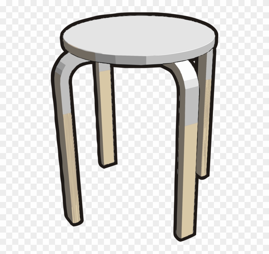 Table Bar Stool Chair White - Stool Clipart - Png Download