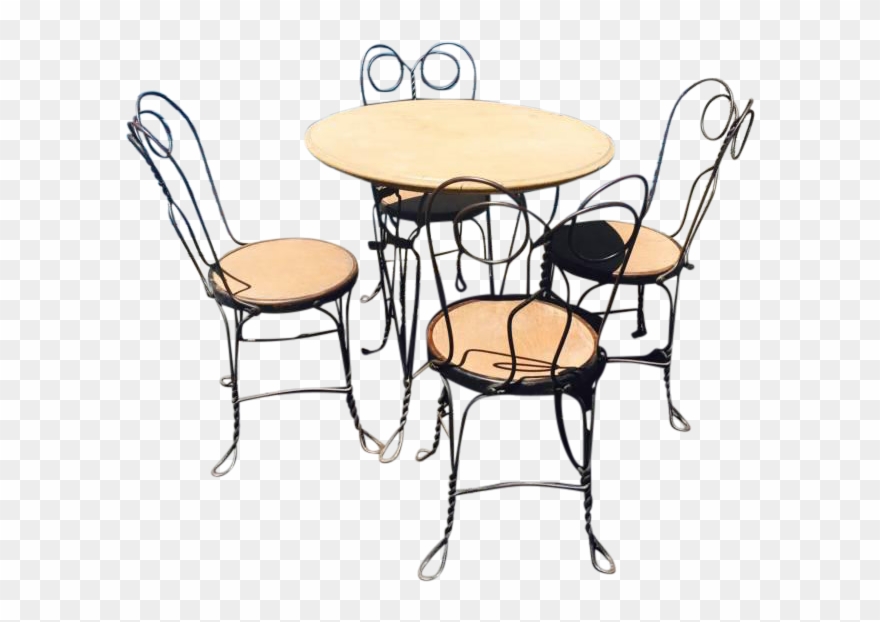 Ice Cream Parlor Chairs - Table Clipart