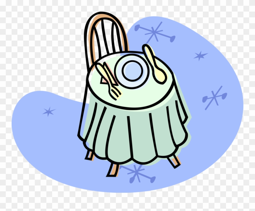 Vector Illustration Of Dining Room Table With Place - Jantar Vetor Png Clipart