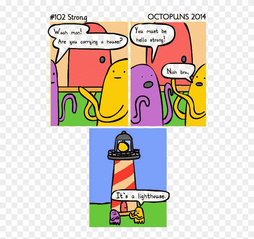 Octopuns - It's A Lighthouse Clipart