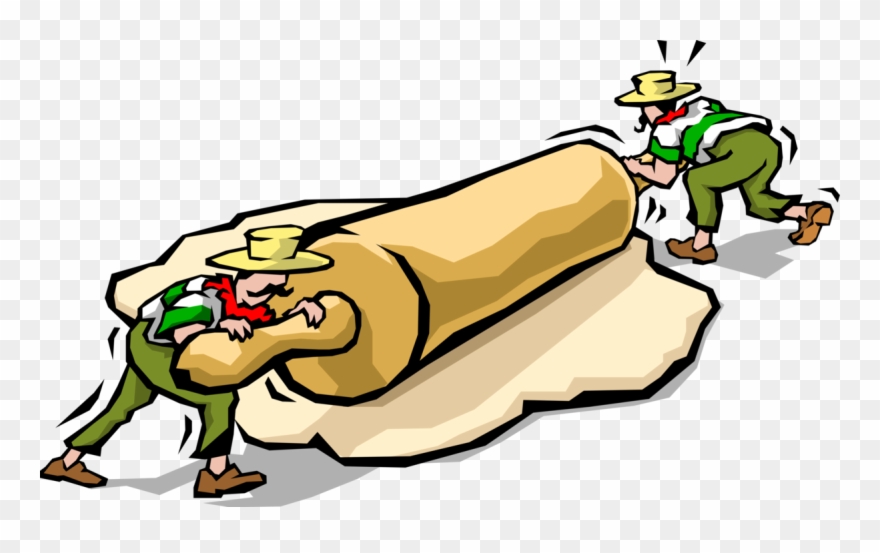Vector Illustration Of Italian Cuisine Chefs Roll Out - Cartoon Clipart