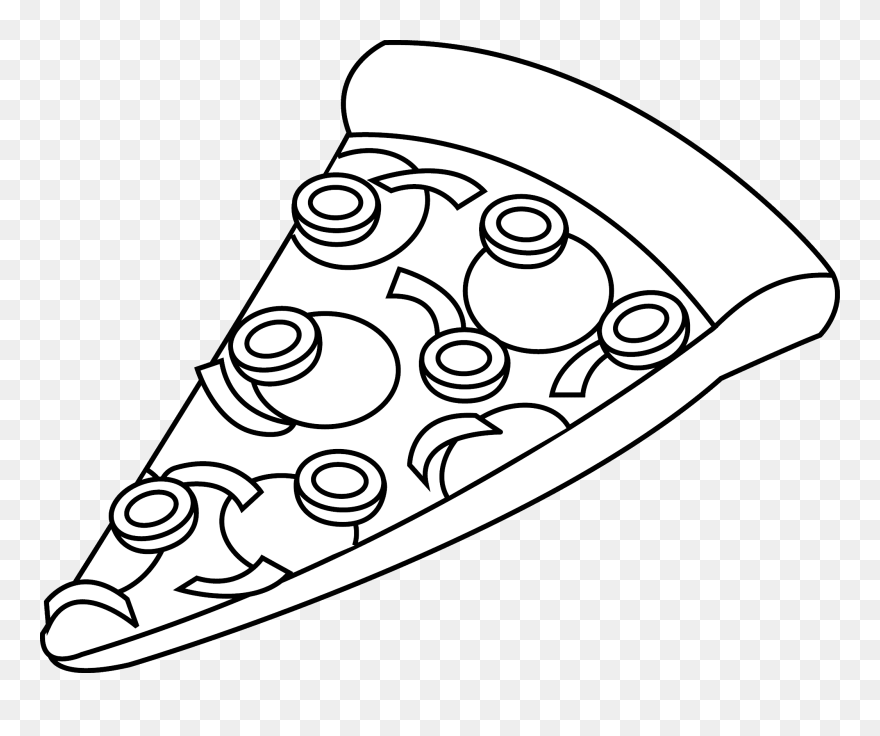 Pizza Clipart Black And White - Pizza Slice Clipart Black And White - Png Download