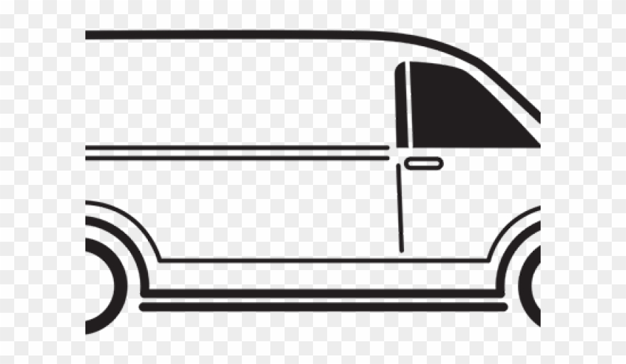 Vans Clipart Black And White - Black And White Clip Art Van - Png Download
