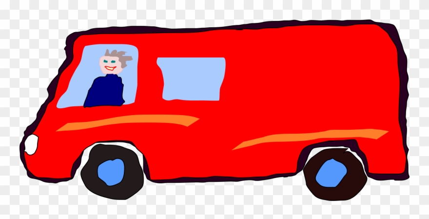 File - Redvanman - Svg - Man In A Red Van Clipart