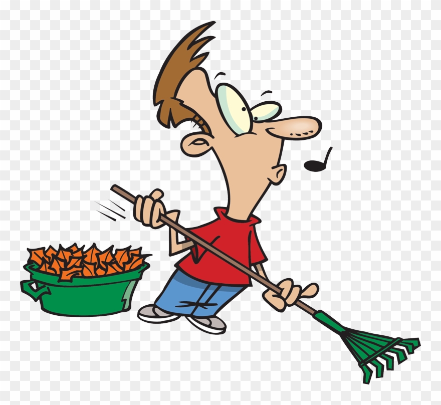 Needed Someone Raking Leaves - Rake Gather Leaves Clipart - Png Download