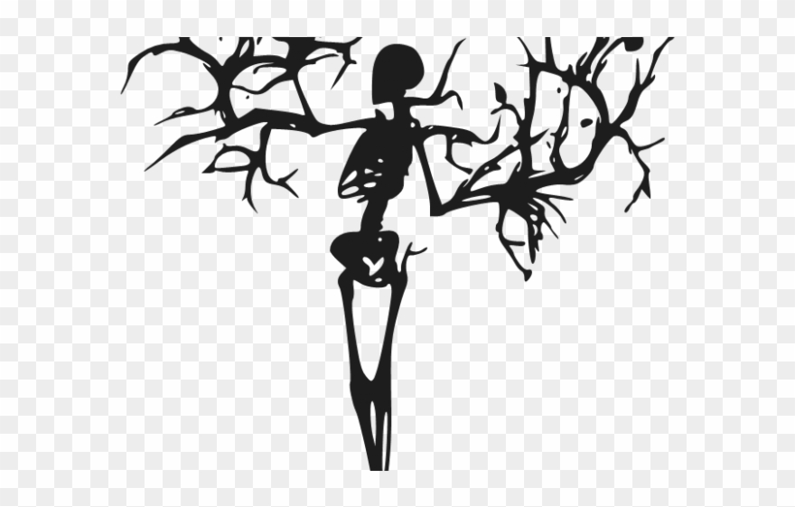 Dead Tree Clipart Sillhouette - Life And Death Tree Tattoo - Png Download