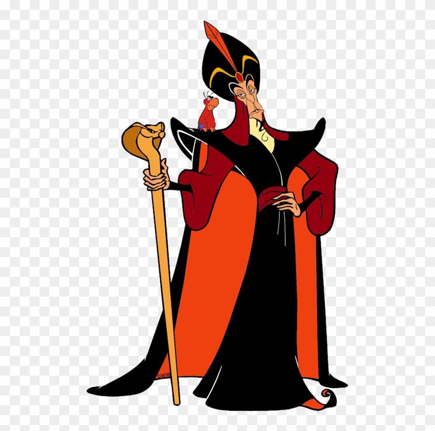 Jafar, Magic Lamp Jafar, Iago On Shoulder - Jafar Disney Clipart