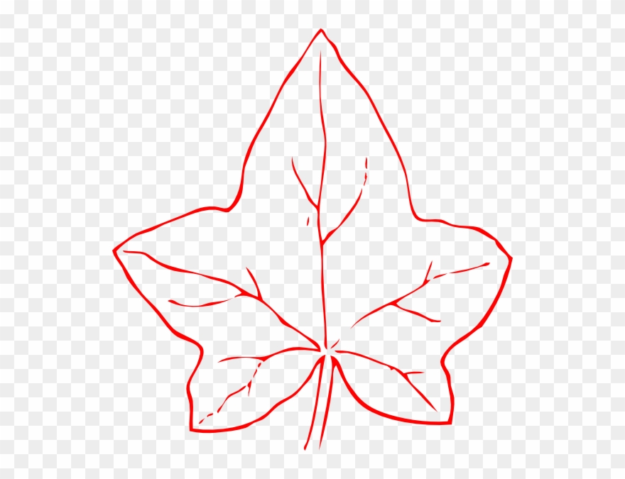 Leaf Red Outline Clip Art At Clker - Black And White Pumpkin Leaves - Png Download