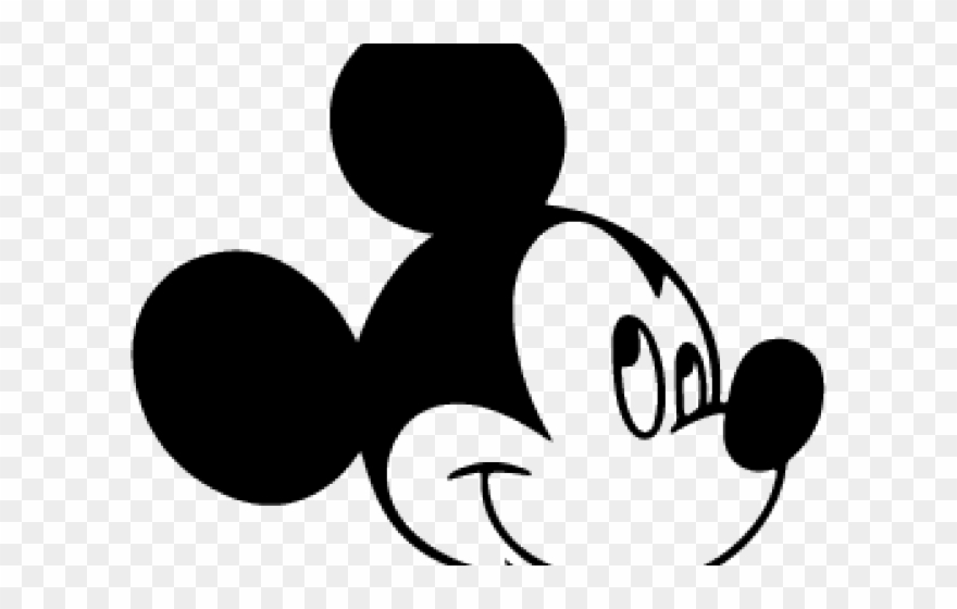 Mickey Mouse Head Silhouette 1 X - Mickey Mouse Head Black And White Clipart
