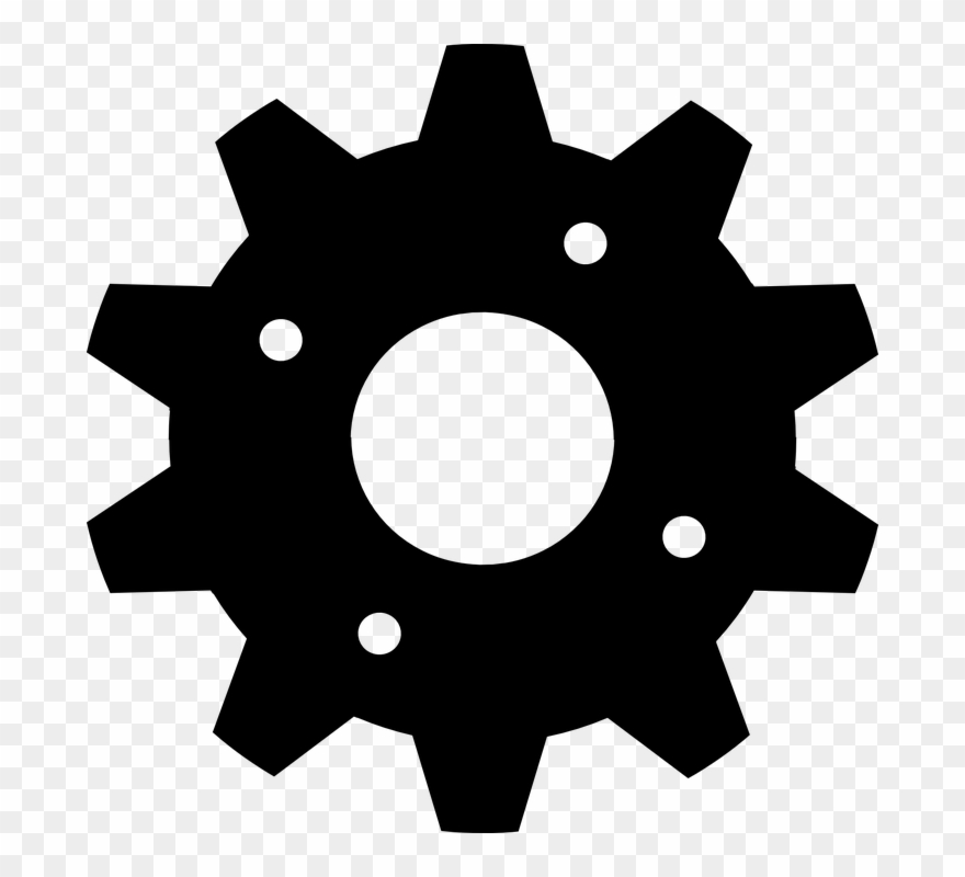 Cogwheel Black Gear - Mechanical Wheel Clipart