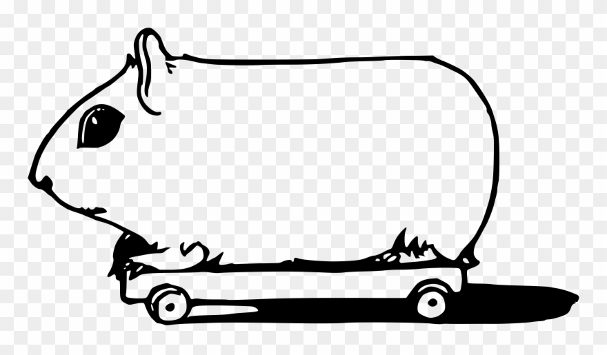 Guinea Pig Clipart Black And White - Black And White Guinea Pig Clipart - Png Download