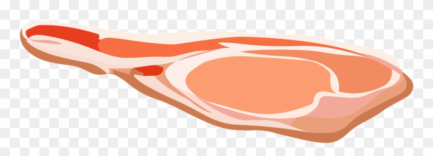 Ham Bacon Meat Salami Beef - Slice Of Ham Cartoon Clipart