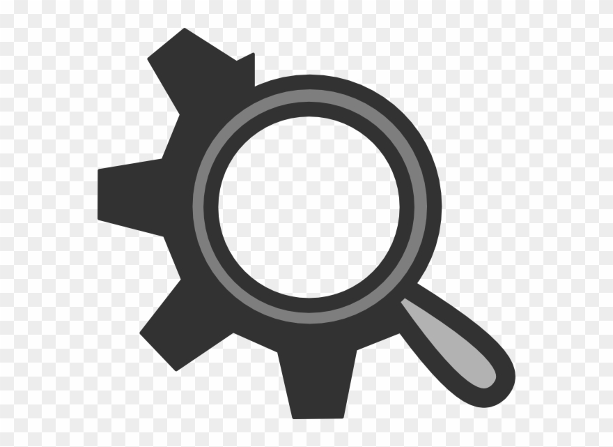 This Free Clip Arts Design Of Magnifying Glass With - Gear Magnifying Glass Icon - Png Download