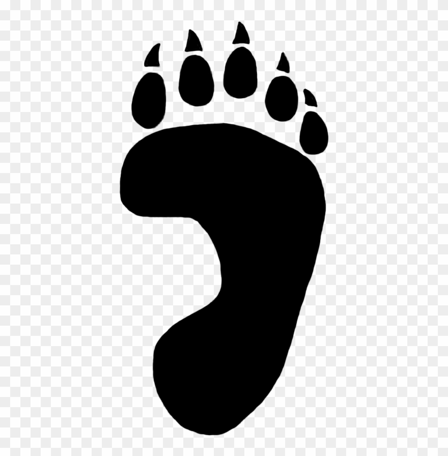 Bear Paw Paw Prints Clipart - Black Bear Paw Silhouette - Png Download