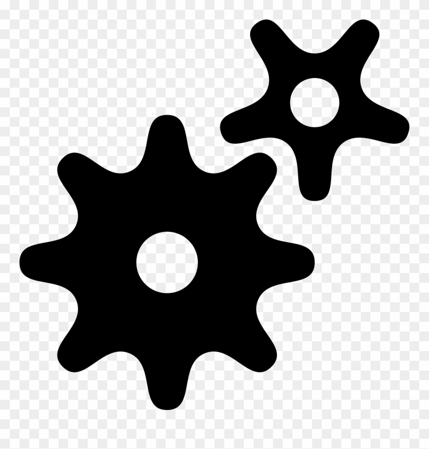 Black Gear Computer Icons Wheel Pictogram - Gear Wheels Png Clipart