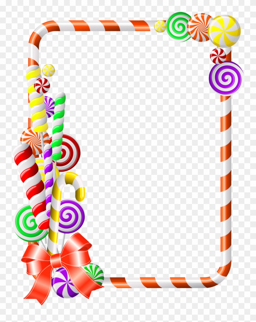 Sweet Border Clipart Candy Cane Clip Art - Candy Crush Photo Frame - Png Download