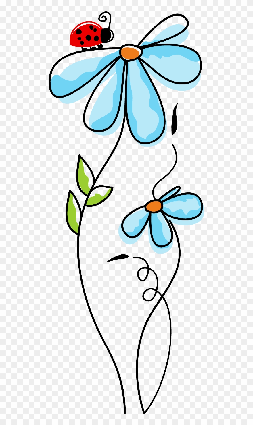 Summer Chalkboard, Chalkboard Art, Stencils, Ladybug - Bocetos De Flores Para Acuarela Clipart