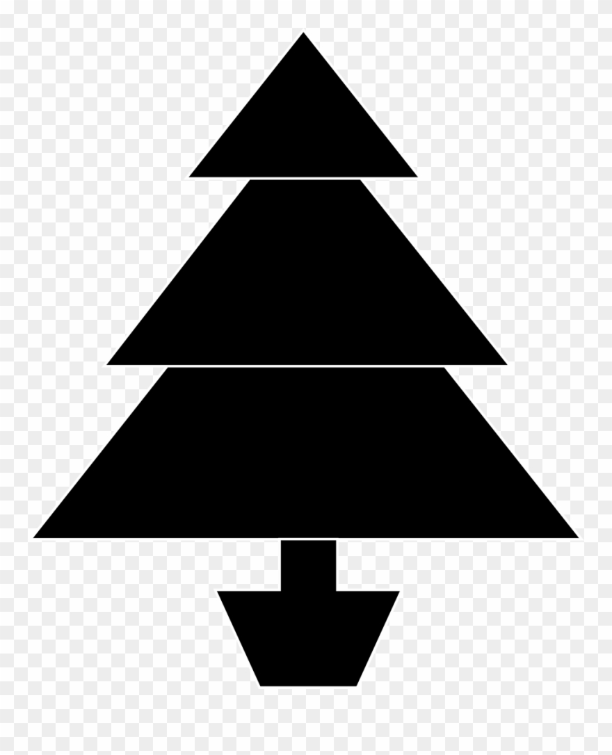 Christmas Tree Clipart Black And White - Woodblock Christmas Tree Tile Coaster - Png Download