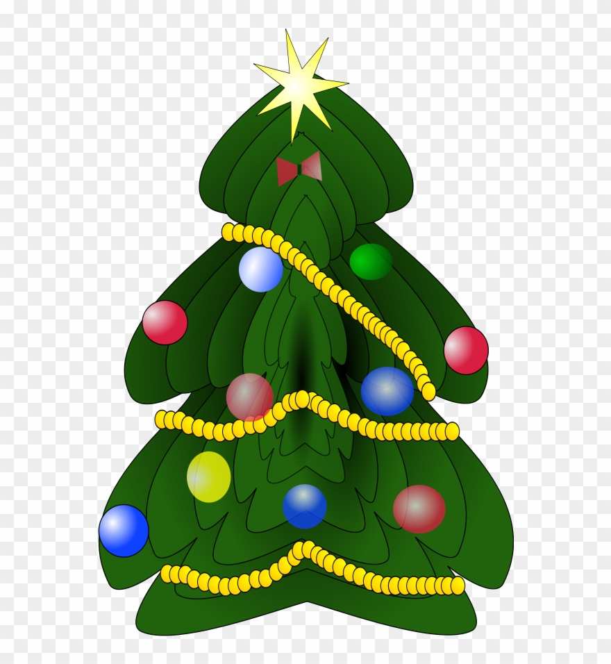 Star On Top Of The Christmas Tree Clipart - Christmas Tree Cartoon Clipart Png Transparent