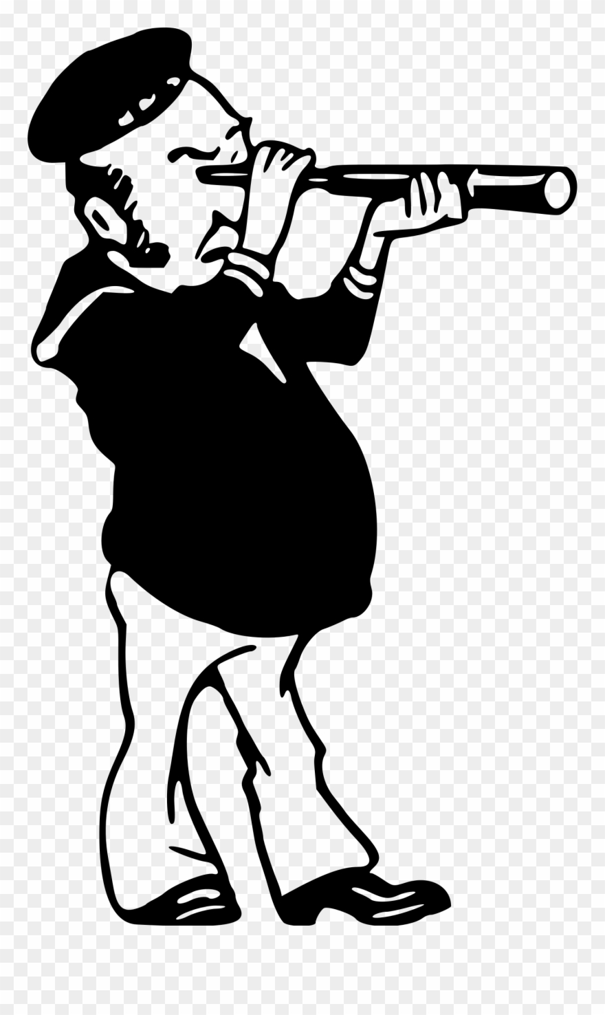 Big Image - Sailor With Telescope Clipart